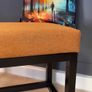Modern Wooden-Framed Velvet Bench 60x40cm Orange Elegance Image 3