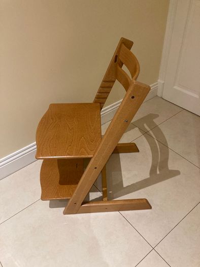 Child's height adjustable wooden chair