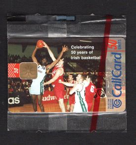 1998 Ireland 50 unit 50th anniversary of the Irish Basketball Association Call Card (ODS3) Mint in Packaging. Telecom Eireann card number 1220