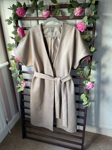 coat oasis oatmeal wrap coat size medium