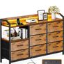 Chest of Drawers Bedroom, with LED Light trip with 10 Adjustable Colors and 2 USB and 2 AC Outlets Image 8