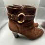 RALPH LAUREN Womens Boots UK 6 EU39 Myla High Heel Ankle Brown Suede Leather Zip Image 7
