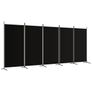 5-Panel Room Divider Black 433x180 cm Fabric Image 3