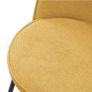 Set of 2 Mustard Upholstered Bar Stools with Backrests and Black Steel Legs Image 3