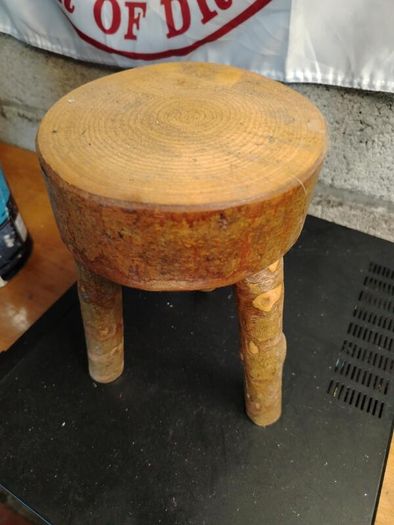 Rustic wooden stool