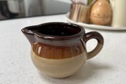 Vintage Handmade Rustic Pottery Pitcher Farmhouse Jug Brown Decorative Creamer Pot