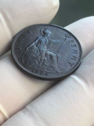 1926 Half penny/High grade and rainbow tone