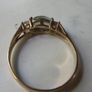 Vintage 9ct Gold Topaz and CZ Trilogy Ring by Charles Lyster and Son, Size P, 1.54g Image 8