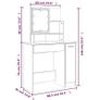 Dressing Table Set with LED High Gloss White Engineered Wood Image 7