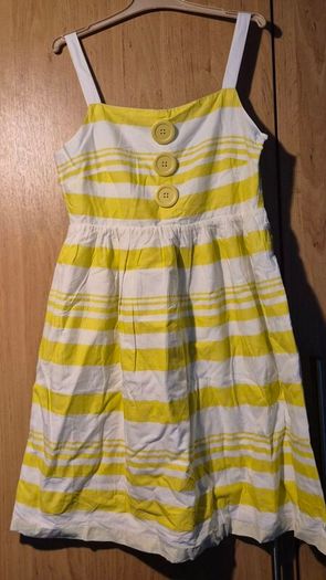 Next Yellow and White Striped Summer Dress 12Y