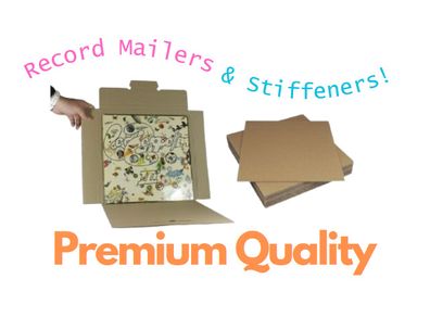 UP to 49% OFF! Professional 12" Inch Vinyl Record Mailers Strong PREMIUM Packaging - Cruciform Style Cardboard With Easy Fold and Click Seal - Multi Record Mailer & Stiffeners