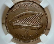 1933 Ireland 1d Freestate Penny High grade coin Read description