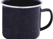 Enamel Travel Mug, ideal For Camping, Hiking, Fishing, Travels & More/Black Colour