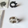 Spike Hoop Earring Stainless Steel Men Women Classic Earrings Steel Magnetic Non-piercing Ear Clips Black & White Image 3