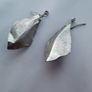 Handmade leaf shaped earrings, silver hooks, leaves earrings Image 6