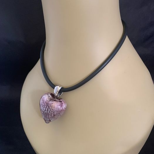 Vintage Murano glass heart necklace