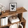 Zigzag 5 Tier Bookcase Vintage Brown or White Stylish Strong Storage Shelf for Living Room or Office Image 4
