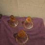 Trio of Art Deco Pink Glass Candle holders Image 4