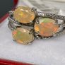 Sterling silver ring with Opals Image 6