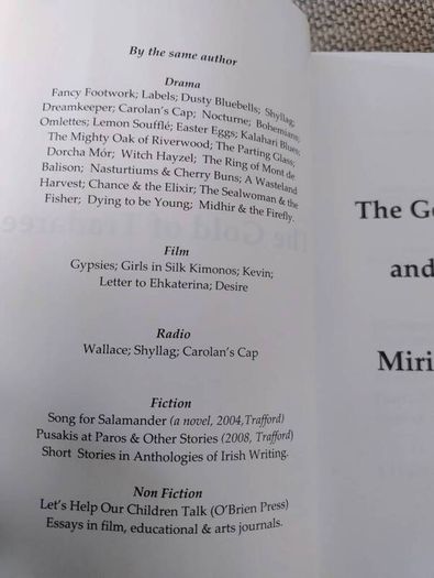 The Gold of Tradaree and other plays by Miriam Gallagher 2008 in good condition signed by the author FREE STANDARD POSTAGE INCLUDED