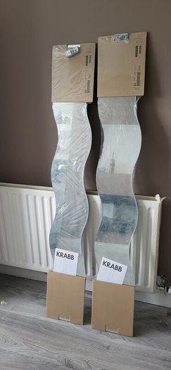 2x Brand New Sealed IKEA KRABB Wavy Mirrors
