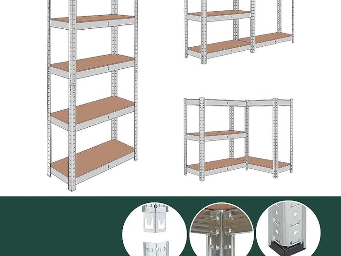 Heavy-Duty Shelving Unit, 5 Tiers, HWD: 200 x 90 x 60 cm, Silver up to 875 kg, basement & garage, storage rack, steel