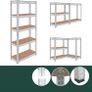 Heavy-Duty Shelving Unit, 5 Tiers, HWD: 200 x 90 x 60 cm, Silver up to 875 kg, basement & garage, storage rack, steel Image 5