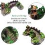 NEW SALE | Aquarium Ornament Plants with Resin Arch Bridge, 12pcs Green Aquariums Plants Plastic and Aquarium Decorative Pavilion Tree Bridge for Fish Tank Ornament Decoration Image 4