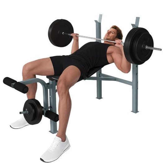 Adjustable Weight Bench with Barbell Rack