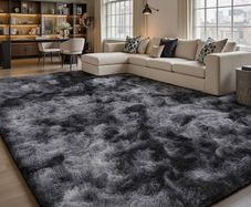 Lemon Rugs Living Room 160x230cm, Grey Area Rugs for Bedroom, Washable Anti Slip Extra Large Shaggy Soft Rug Fluffy Modern Floor Carpets Mat Beside Carpet for Kids Living Room