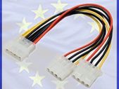 New 20cm 4 PIN IDE Molex Power Supply Y 2 Way Cable Splitter Extension Lead #166