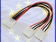 main image for ad New 20cm 4 PIN IDE Molex Power Supply Y 2 Way Cable Splitter Extension Lead #166