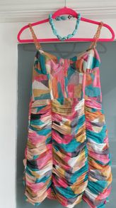 ZARA bodycon summer multi dress Sz XS (8UK)