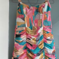 ZARA bodycon summer multi dress Sz XS (8UK)