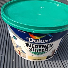 x2 Bundle - Dulux Weather Shield Smooth Masonry Paint - Summer Breeze - Size - 6+L Of A 10L & Now Added - Ronseal Ultimate Protection Decking Stain - Charcoal - 500g