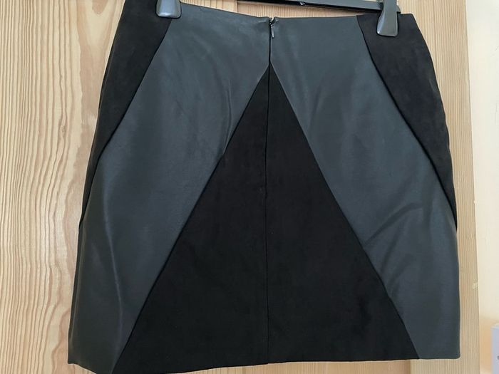 Faux leather and faux suede black mini