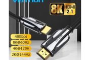 VENTION 1.5M Premium HDMI 2.1 UHD/3D 8K (7680x4320@60Hz) 48Gbps Luxury Model (Zinc Alloy/Cotton Braided/Gold Plated) Cable (Brand New/Warranty)
