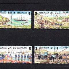 1997 Alderney Historical Development of Alderney Commemorative Stamps Mint Never Hinged (MNH)