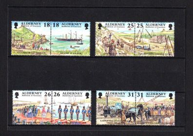 1997 Alderney Historical Development of Alderney Commemorative Stamps Mint Never Hinged (MNH)