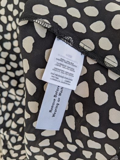 J Crew Tiefront Silk top in Pebble Print