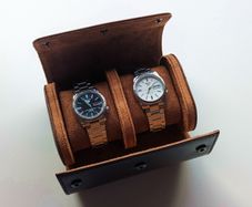 2 Slot Leather Watch Storage Case