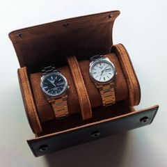 2 Slot Leather Watch Storage Case