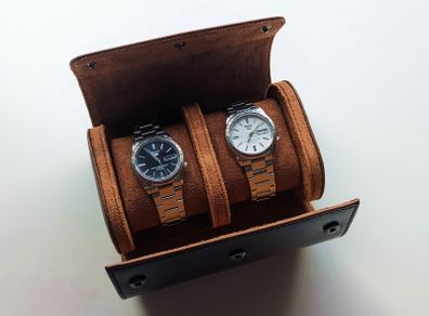 2 Slot Leather Watch Storage Case