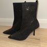 Stunning rhinestone black sock heeled boots UK6/39 Image 2
