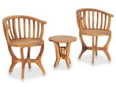 3 Piece Garden Bistro Set Solid Teak Wood