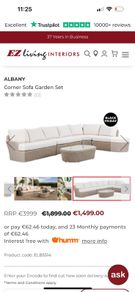 Albany Corner Sofa Garden Set