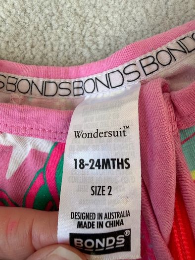 2 x Colourful Bonds Wondersuits