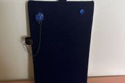 Sparkling blue post/cuff earrings