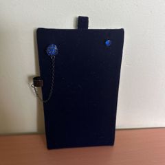 Sparkling blue post/cuff earrings