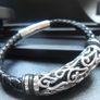 Trendy Real Leather Braided Rope Bracelet 20cm Long Black Men Jewellery Designer Image 2